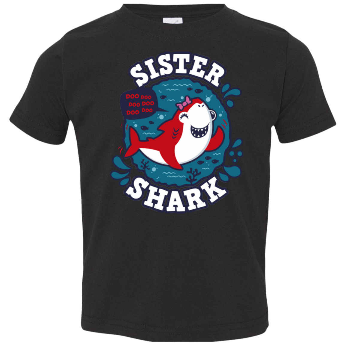 T-Shirts Black / 2T Shark Family trazo - Sister Toddler Premium T-Shirt