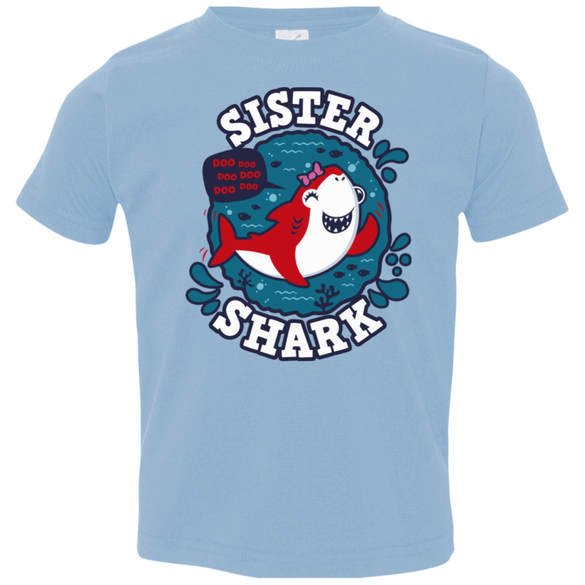 T-Shirts Light Blue / 2T Shark Family trazo - Sister Toddler Premium T-Shirt
