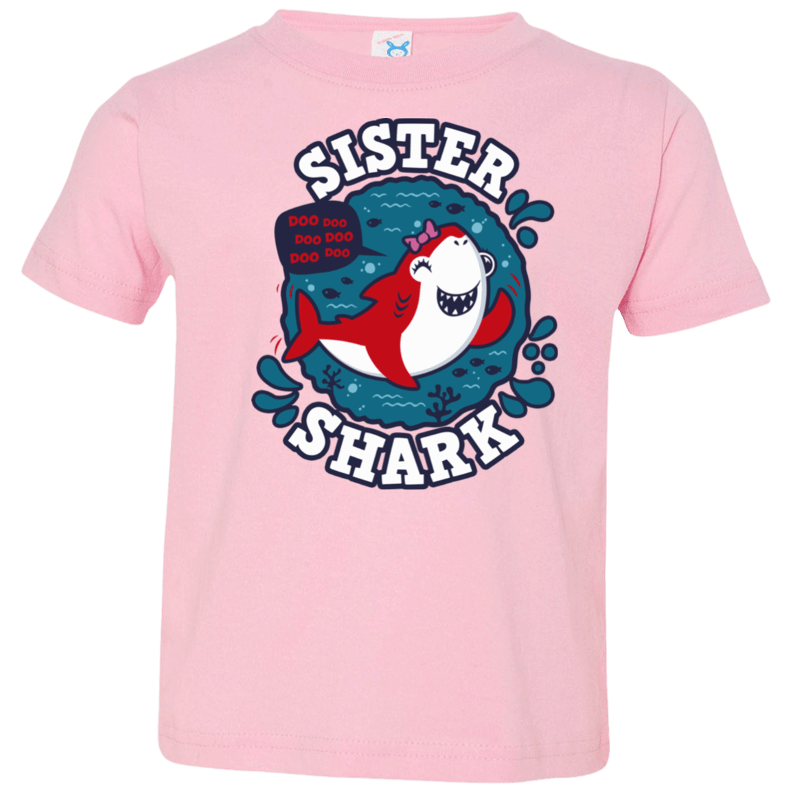 T-Shirts Pink / 2T Shark Family trazo - Sister Toddler Premium T-Shirt