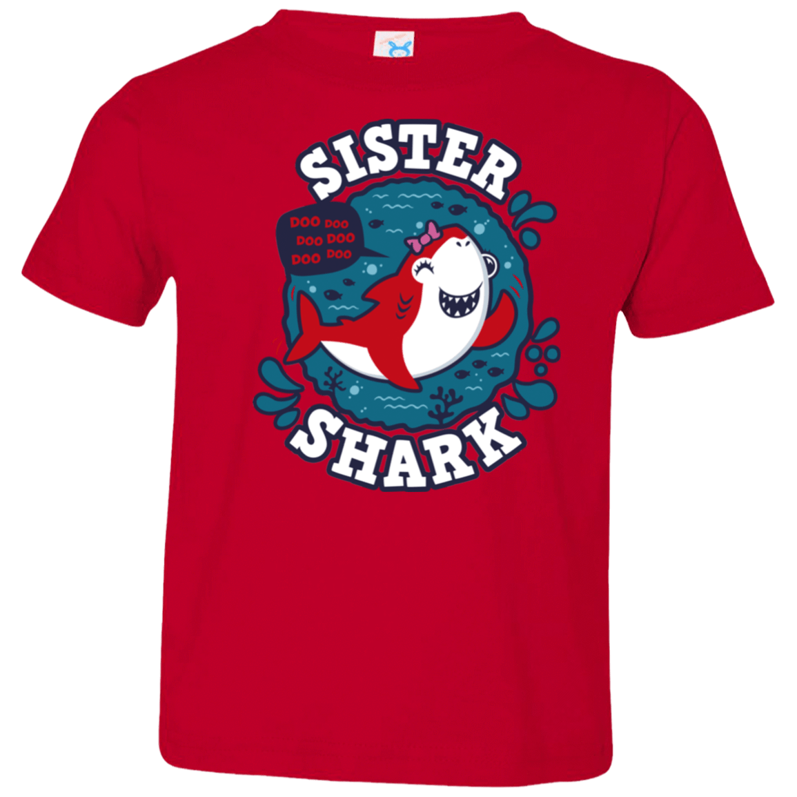 T-Shirts Red / 2T Shark Family trazo - Sister Toddler Premium T-Shirt