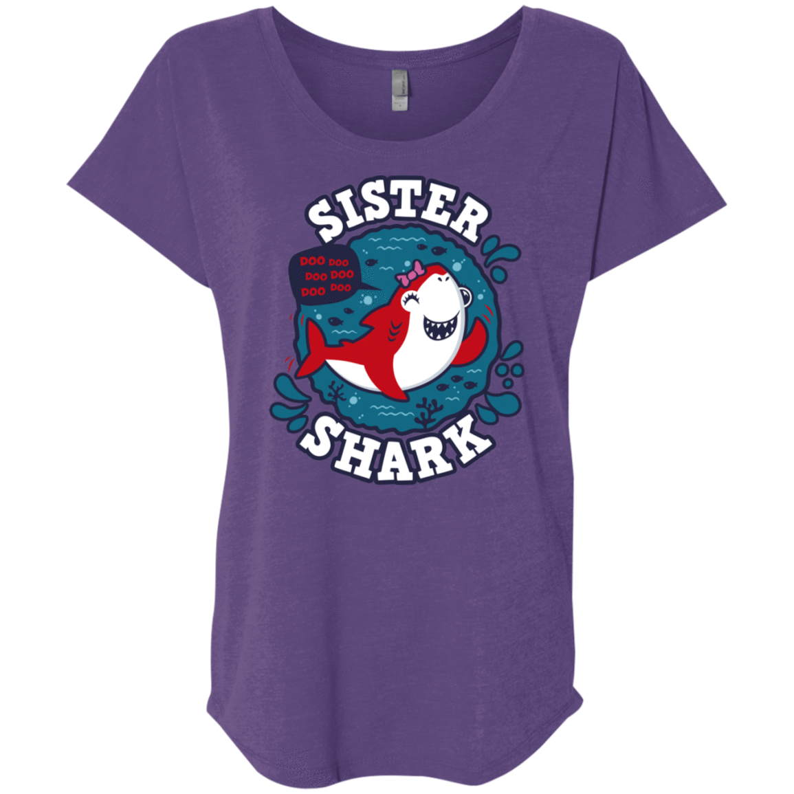 T-Shirts Purple Rush / X-Small Shark Family trazo - Sister Triblend Dolman Sleeve