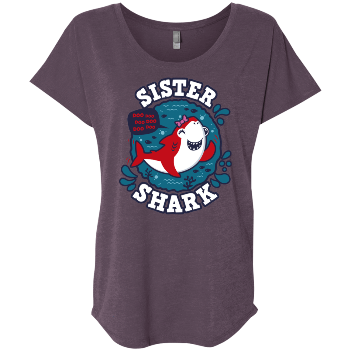 T-Shirts Vintage Purple / X-Small Shark Family trazo - Sister Triblend Dolman Sleeve