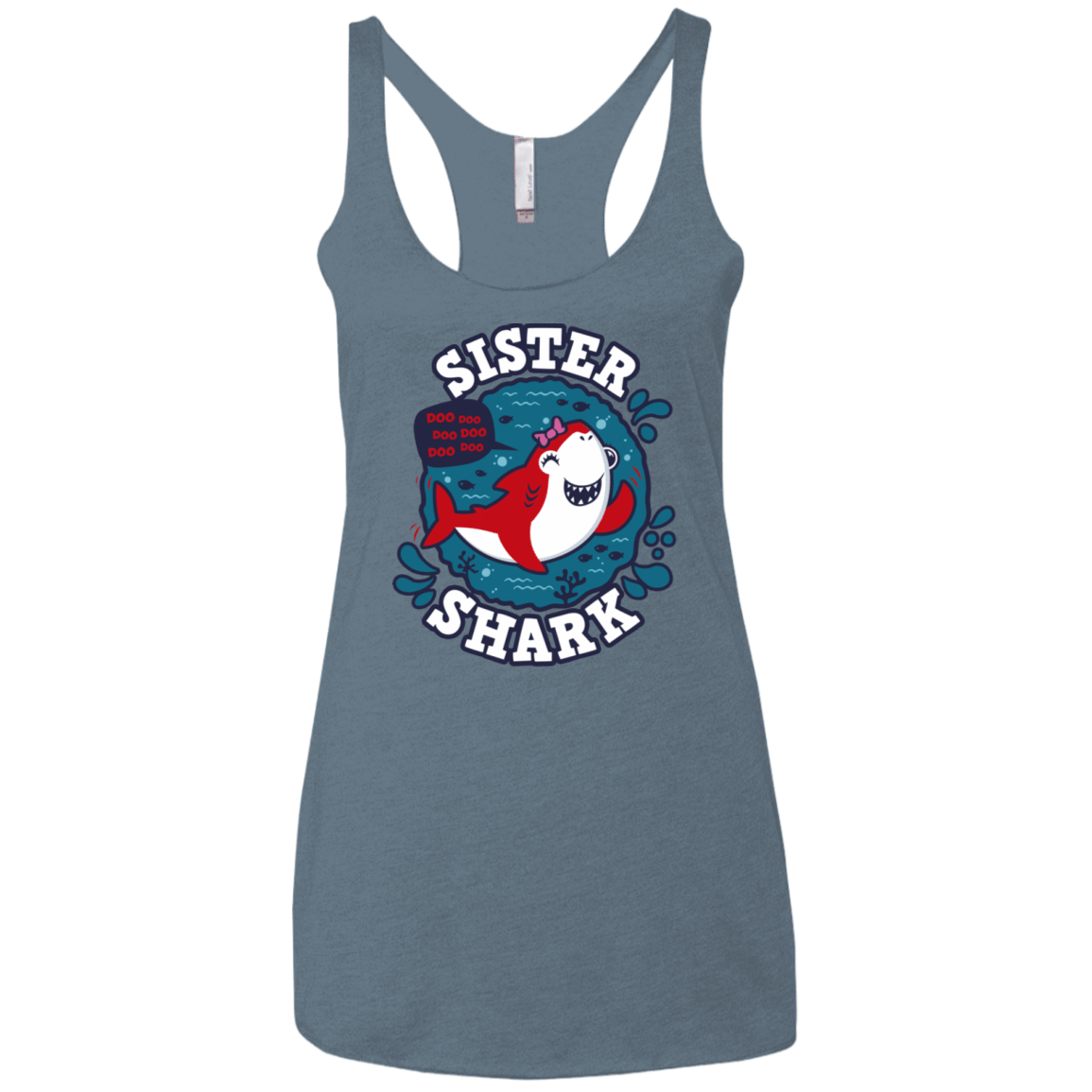 T-Shirts Indigo / X-Small Shark Family trazo - Sister Women's Triblend Racerback Tank
