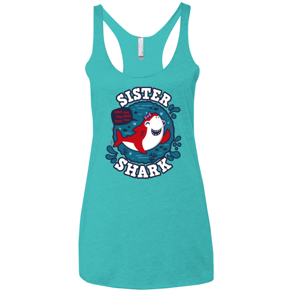 T-Shirts Tahiti Blue / X-Small Shark Family trazo - Sister Women's Triblend Racerback Tank