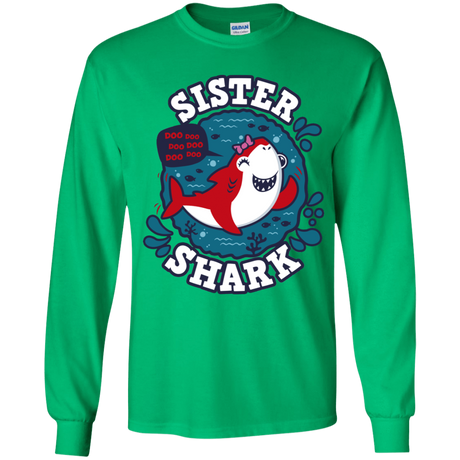 T-Shirts Irish Green / YS Shark Family trazo - Sister Youth Long Sleeve T-Shirt