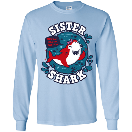 T-Shirts Light Blue / YS Shark Family trazo - Sister Youth Long Sleeve T-Shirt