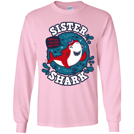 T-Shirts Light Pink / YS Shark Family trazo - Sister Youth Long Sleeve T-Shirt