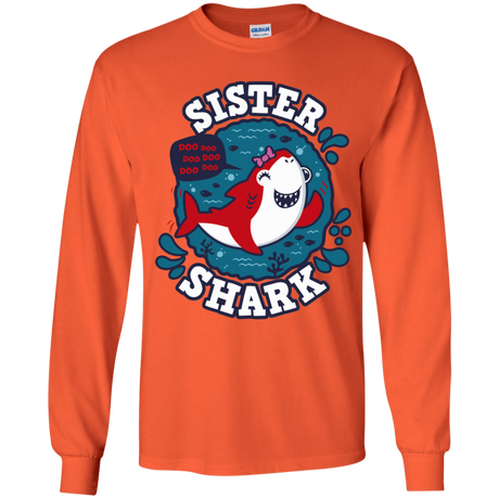 T-Shirts Orange / YS Shark Family trazo - Sister Youth Long Sleeve T-Shirt