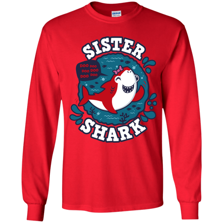 T-Shirts Red / YS Shark Family trazo - Sister Youth Long Sleeve T-Shirt