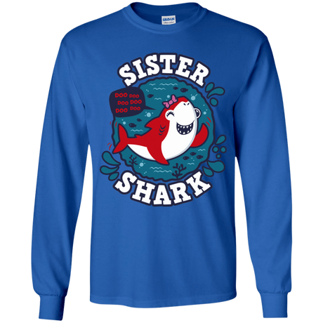 T-Shirts Royal / YS Shark Family trazo - Sister Youth Long Sleeve T-Shirt