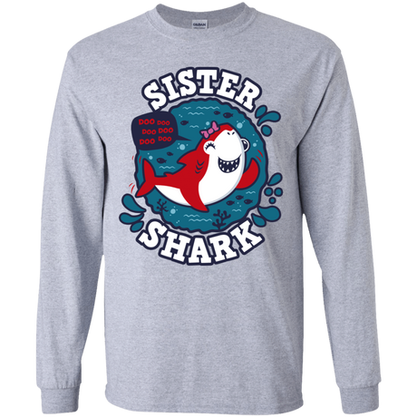 T-Shirts Sport Grey / YS Shark Family trazo - Sister Youth Long Sleeve T-Shirt