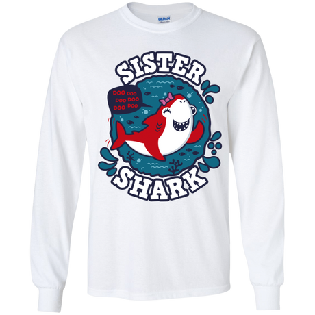 T-Shirts White / YS Shark Family trazo - Sister Youth Long Sleeve T-Shirt