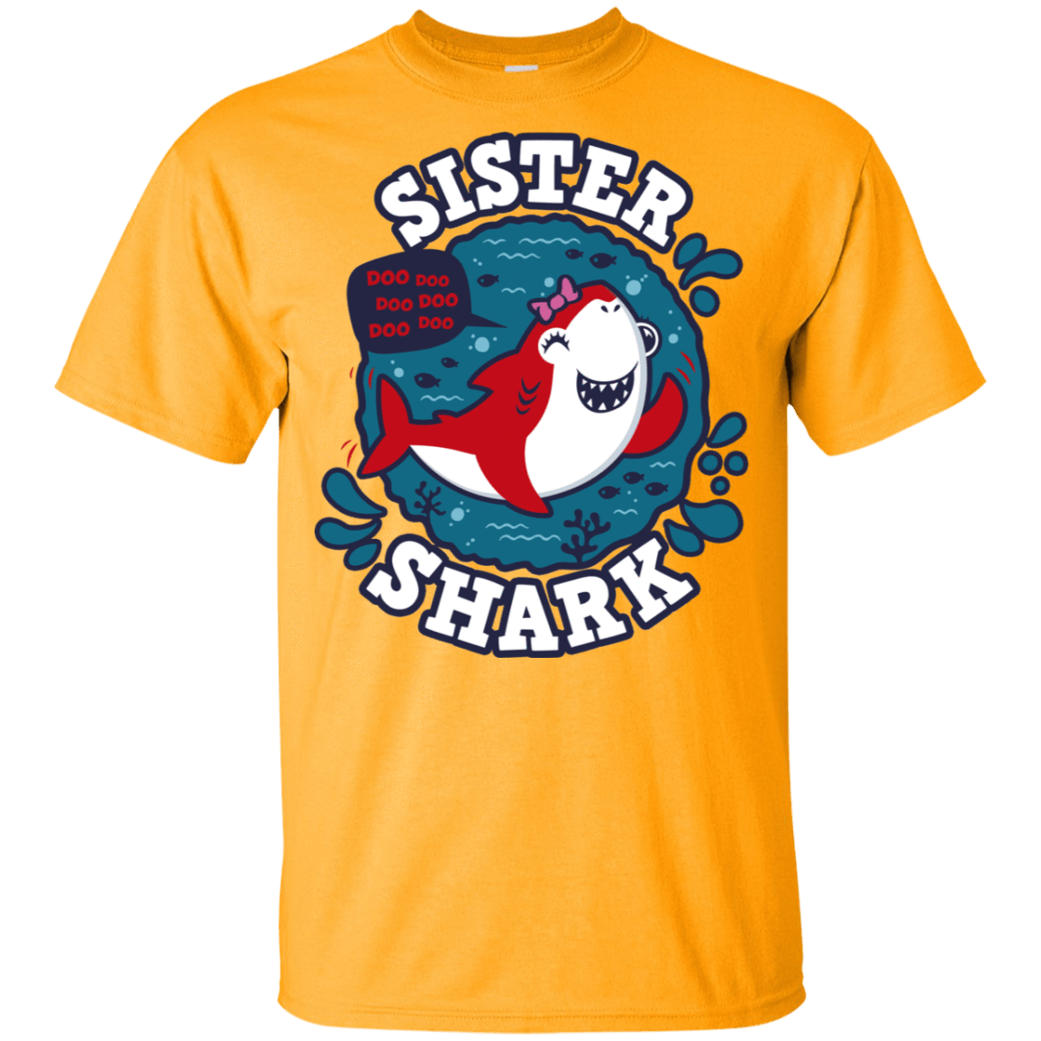T-Shirts Gold / YXS Shark Family trazo - Sister Youth T-Shirt