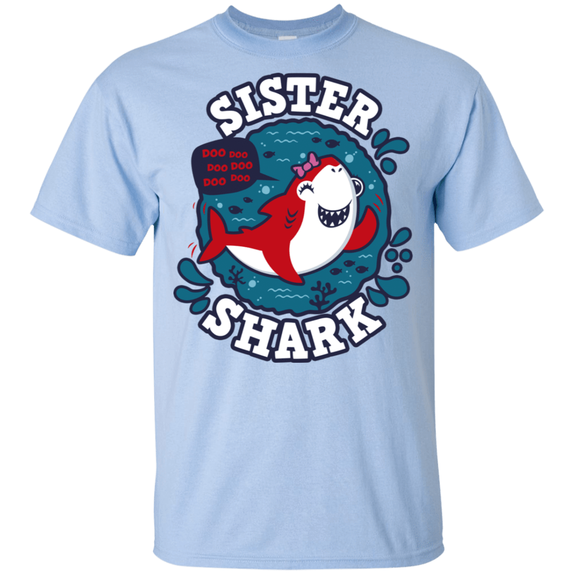 T-Shirts Light Blue / YXS Shark Family trazo - Sister Youth T-Shirt