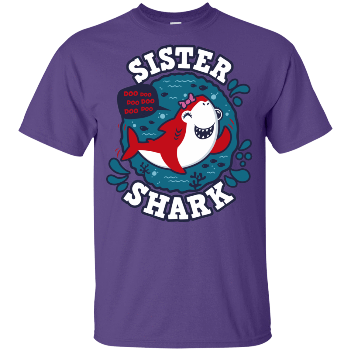 T-Shirts Purple / YXS Shark Family trazo - Sister Youth T-Shirt