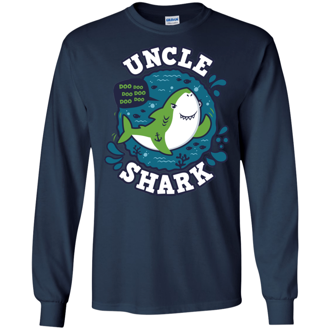 T-Shirts Navy / S Shark Family trazo - Uncle Men's Long Sleeve T-Shirt