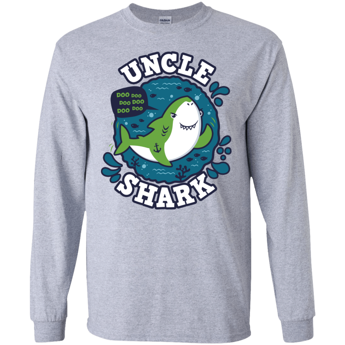 T-Shirts Sport Grey / S Shark Family trazo - Uncle Men's Long Sleeve T-Shirt
