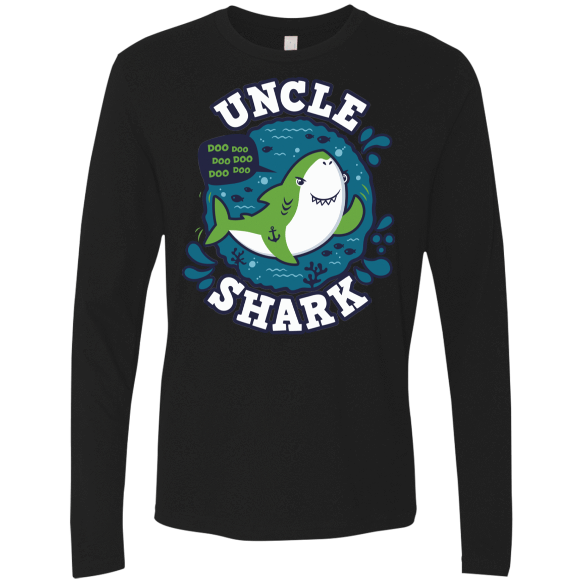 T-Shirts Black / S Shark Family trazo - Uncle Men's Premium Long Sleeve