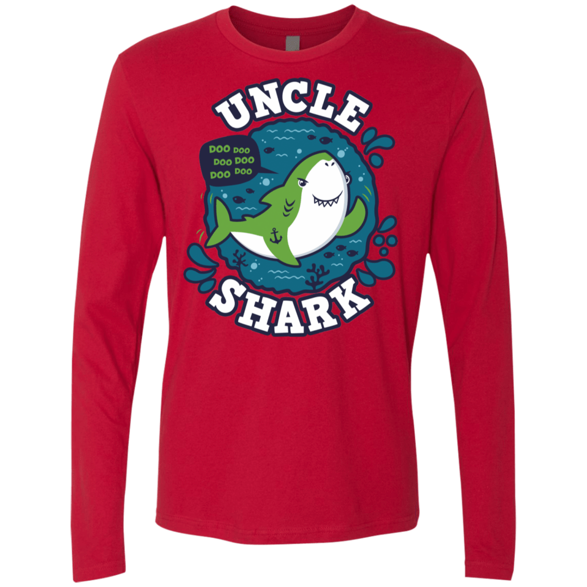 T-Shirts Red / S Shark Family trazo - Uncle Men's Premium Long Sleeve