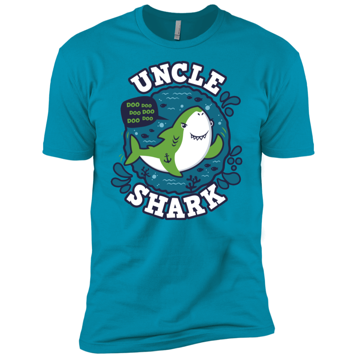 T-Shirts Turquoise / X-Small Shark Family trazo - Uncle Men's Premium T-Shirt