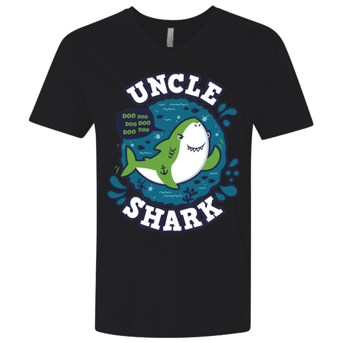 T-Shirts Black / X-Small Shark Family trazo - Uncle Men's Premium V-Neck