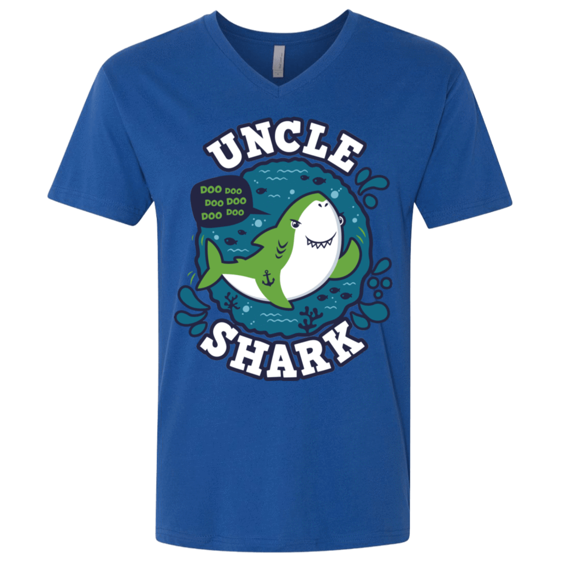 T-Shirts Royal / X-Small Shark Family trazo - Uncle Men's Premium V-Neck