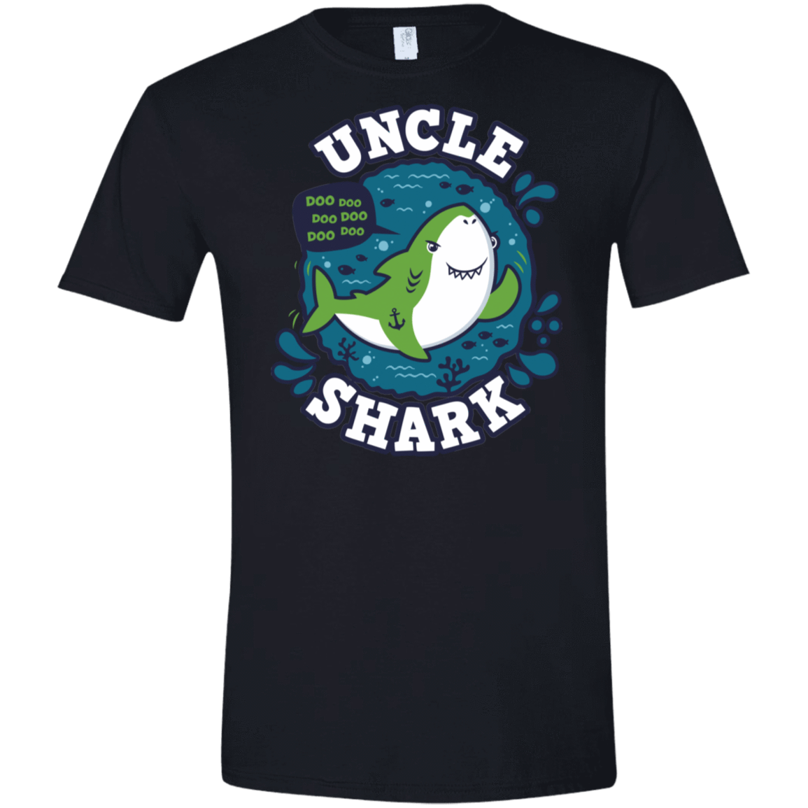 T-Shirts Black / X-Small Shark Family trazo - Uncle Men's Semi-Fitted Softstyle