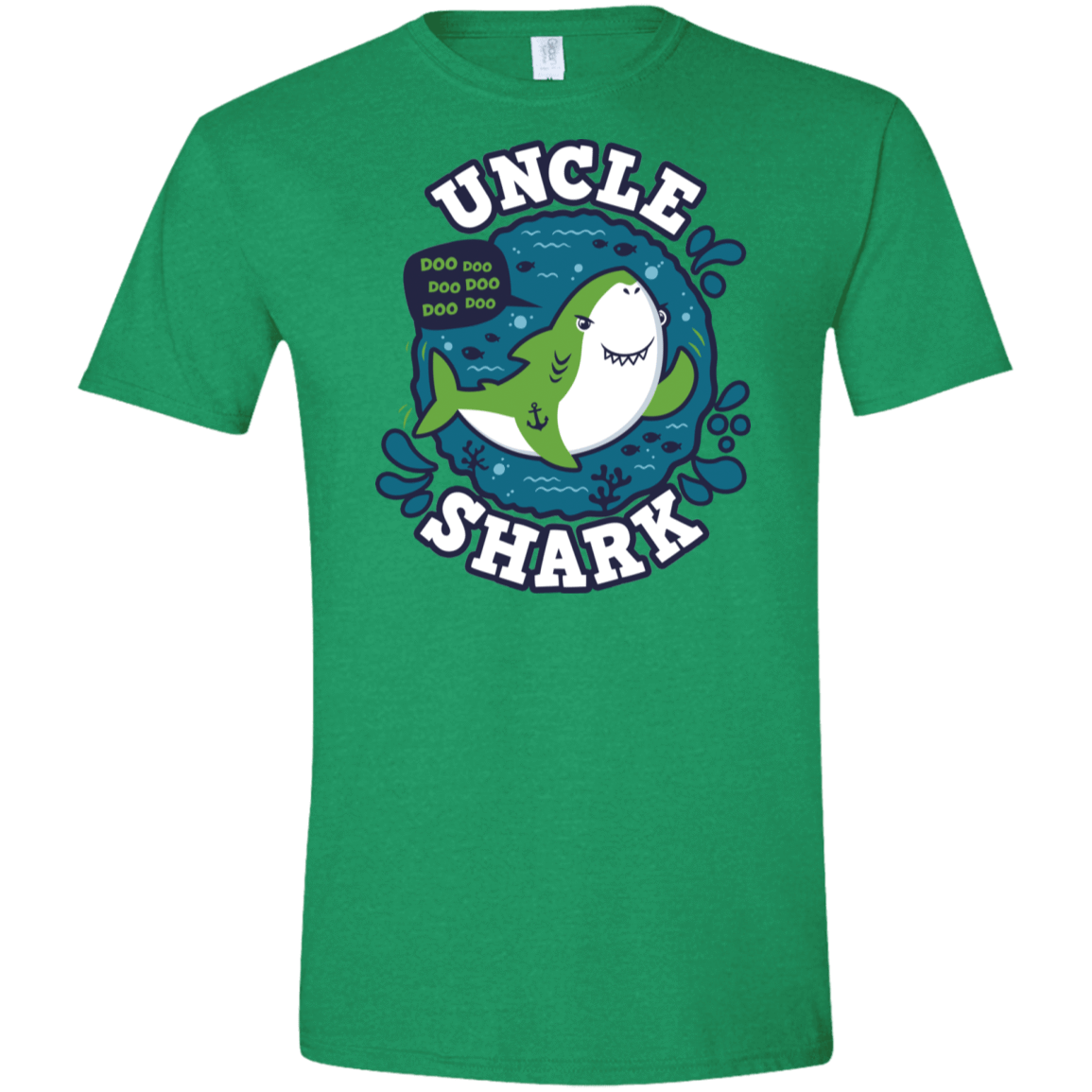 T-Shirts Heather Irish Green / S Shark Family trazo - Uncle Men's Semi-Fitted Softstyle
