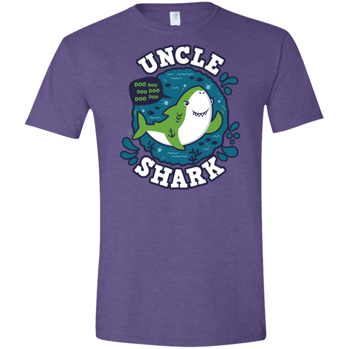 T-Shirts Heather Purple / S Shark Family trazo - Uncle Men's Semi-Fitted Softstyle
