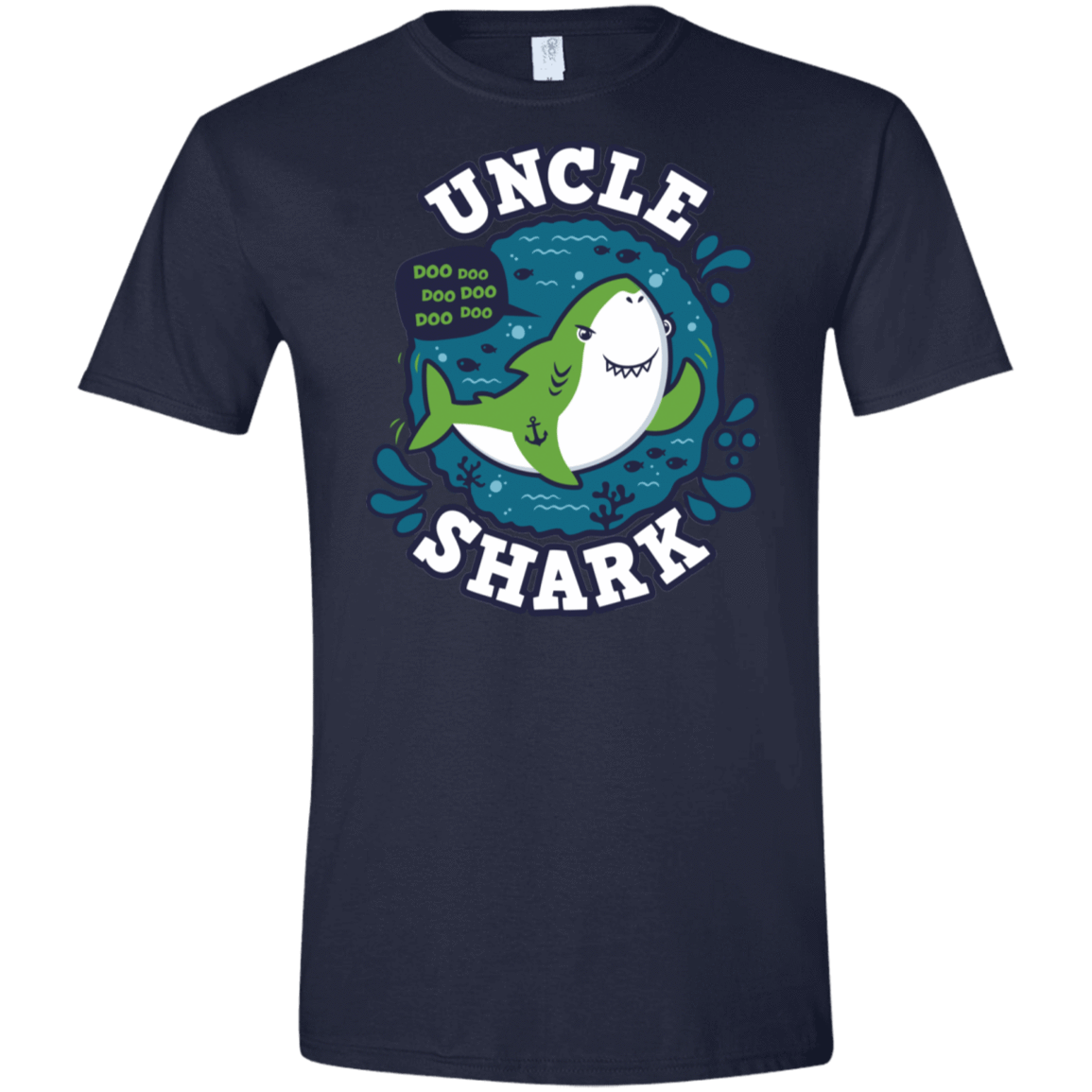 T-Shirts Navy / X-Small Shark Family trazo - Uncle Men's Semi-Fitted Softstyle