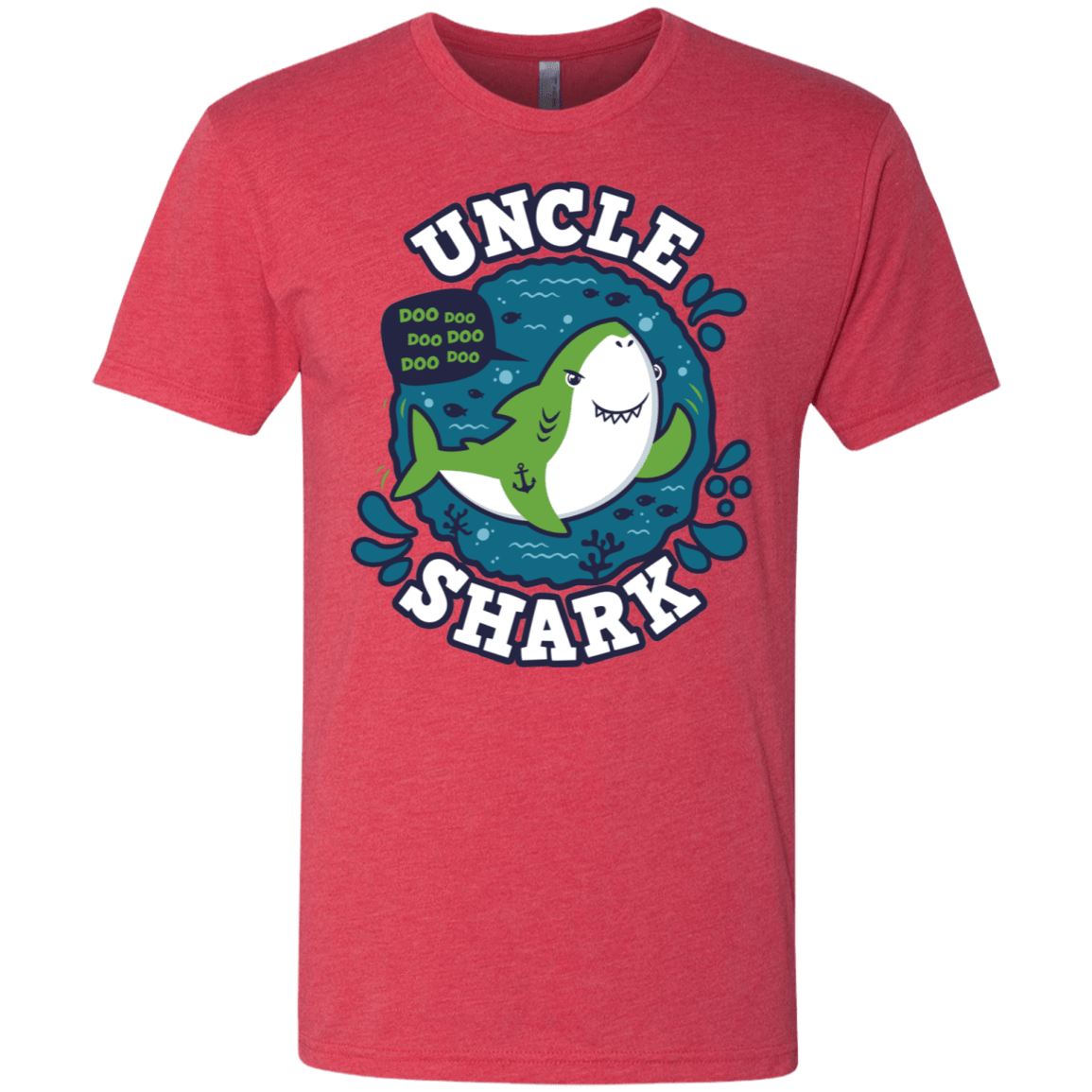 T-Shirts Vintage Red / S Shark Family trazo - Uncle Men's Triblend T-Shirt