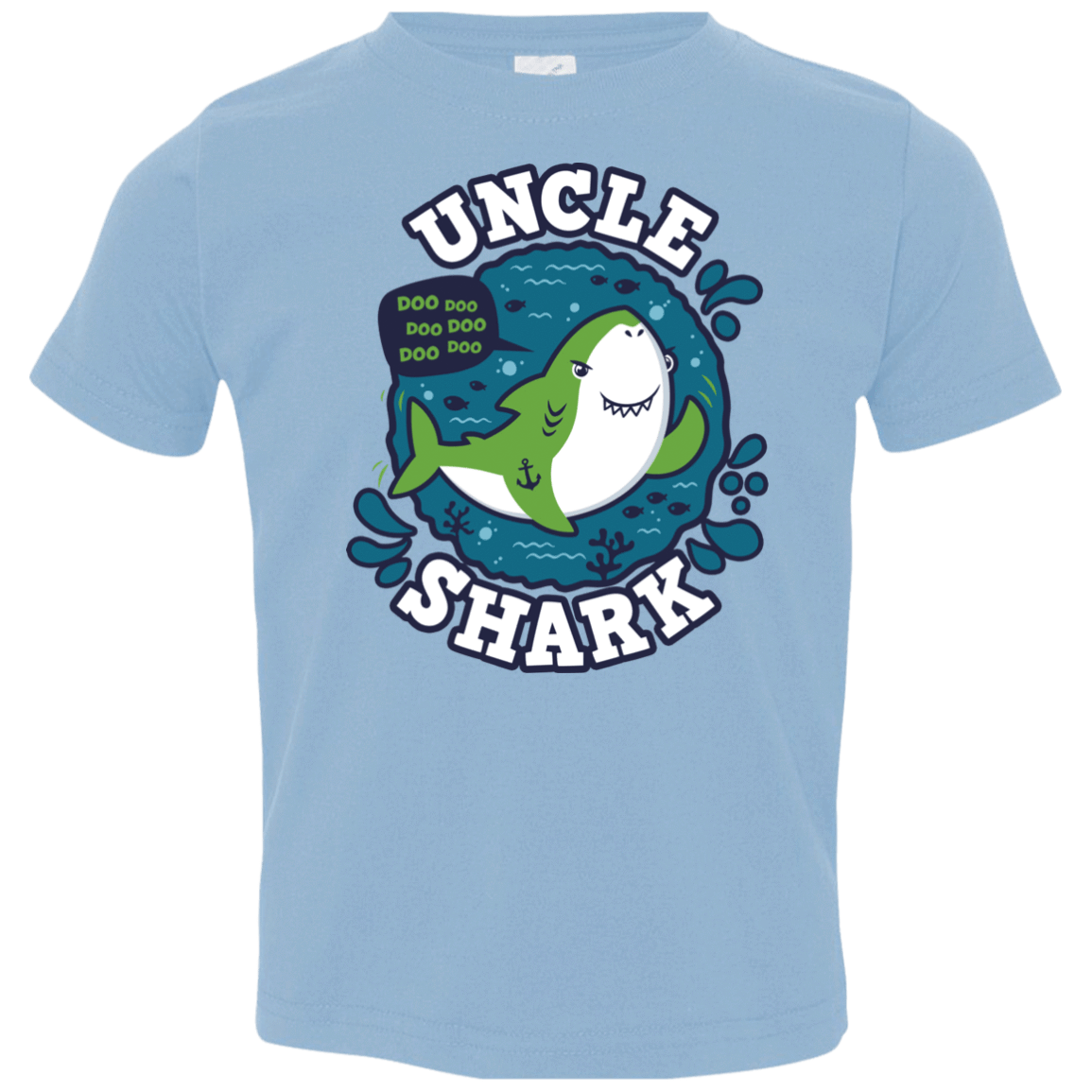 T-Shirts Light Blue / 2T Shark Family trazo - Uncle Toddler Premium T-Shirt