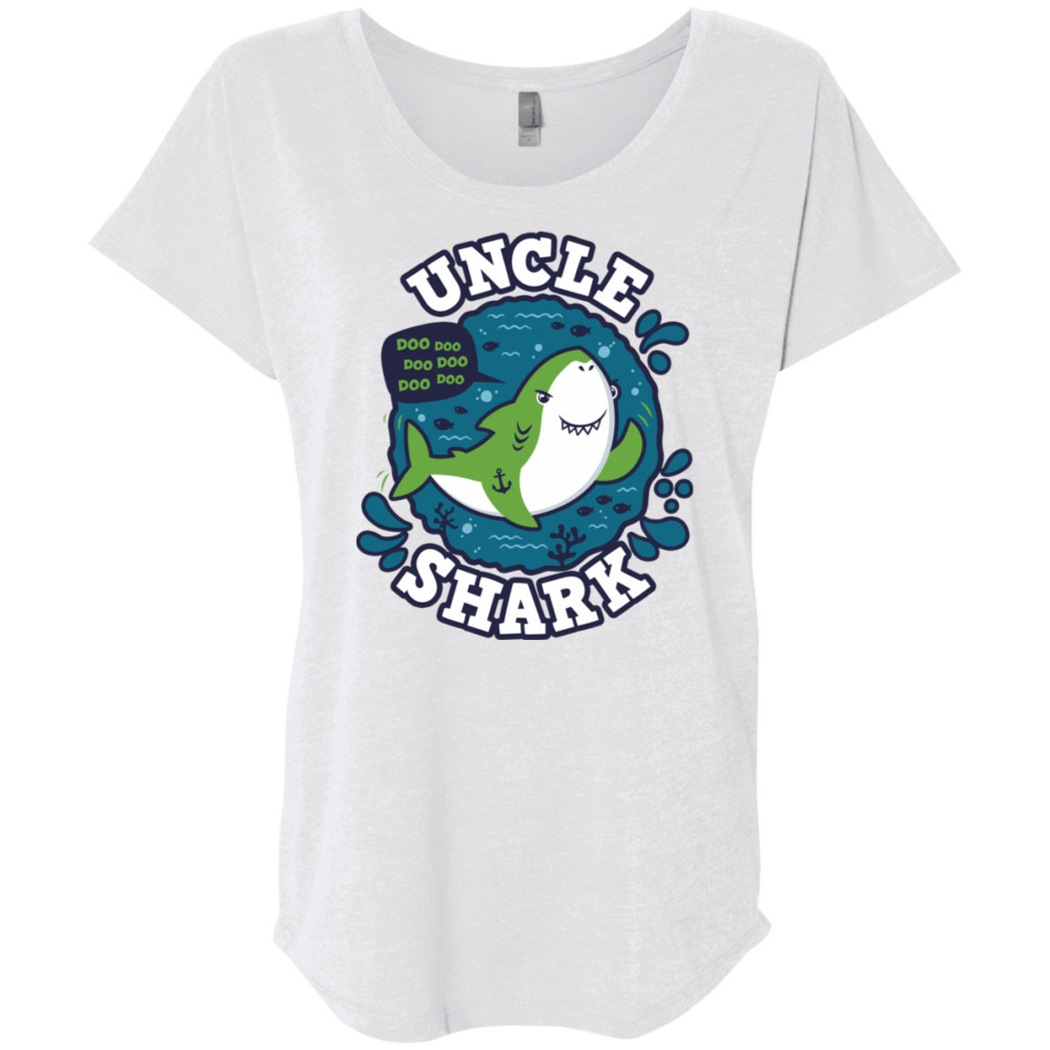 T-Shirts Heather White / X-Small Shark Family trazo - Uncle Triblend Dolman Sleeve