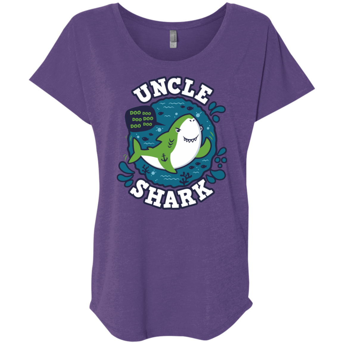 T-Shirts Purple Rush / X-Small Shark Family trazo - Uncle Triblend Dolman Sleeve