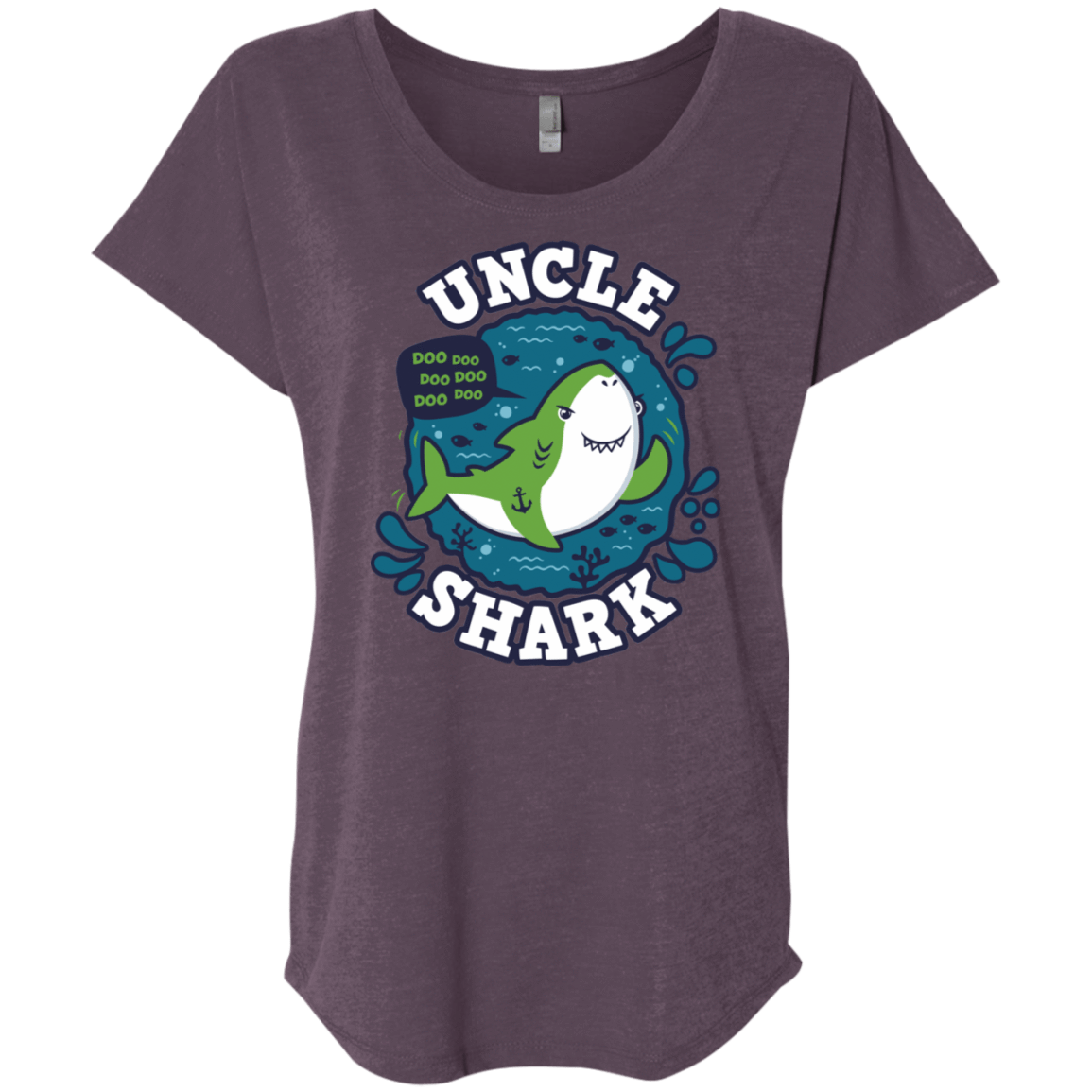 T-Shirts Vintage Purple / X-Small Shark Family trazo - Uncle Triblend Dolman Sleeve