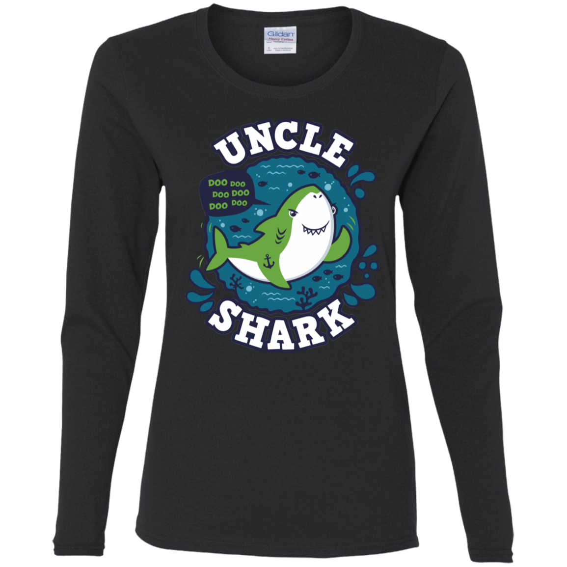 T-Shirts Black / S Shark Family trazo - Uncle Women's Long Sleeve T-Shirt