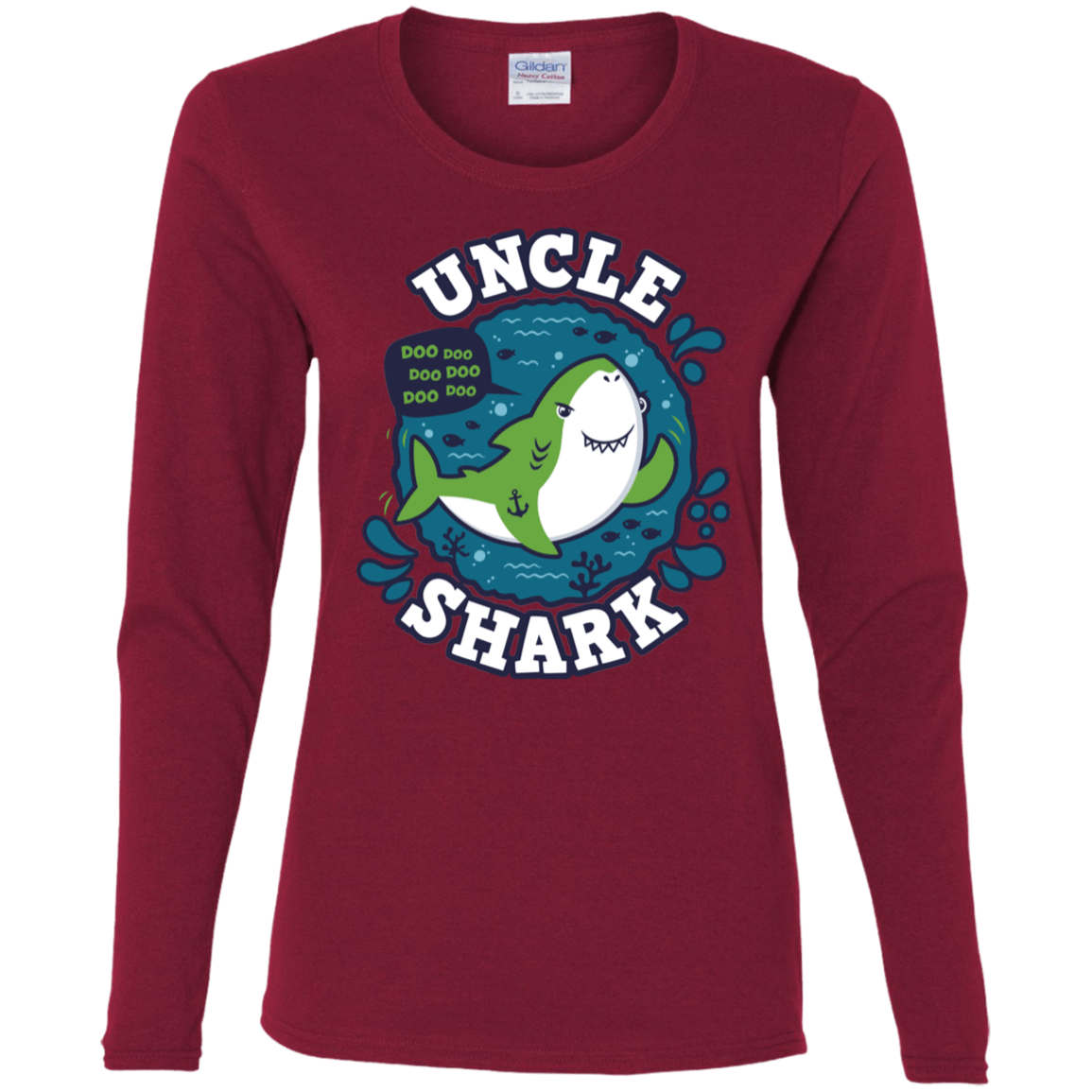 T-Shirts Cardinal / S Shark Family trazo - Uncle Women's Long Sleeve T-Shirt