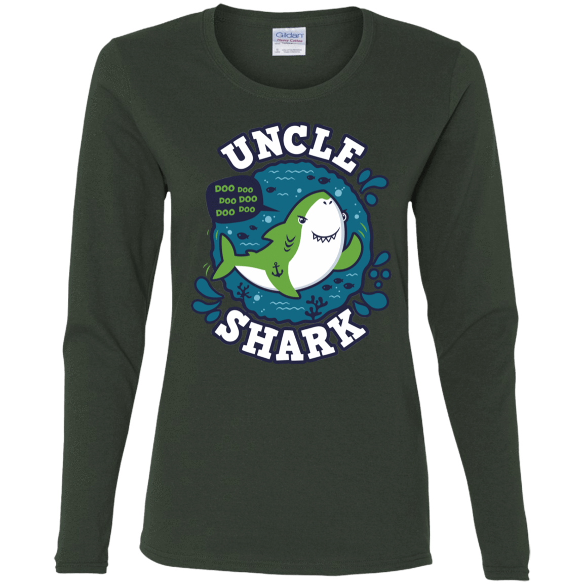 T-Shirts Forest / S Shark Family trazo - Uncle Women's Long Sleeve T-Shirt