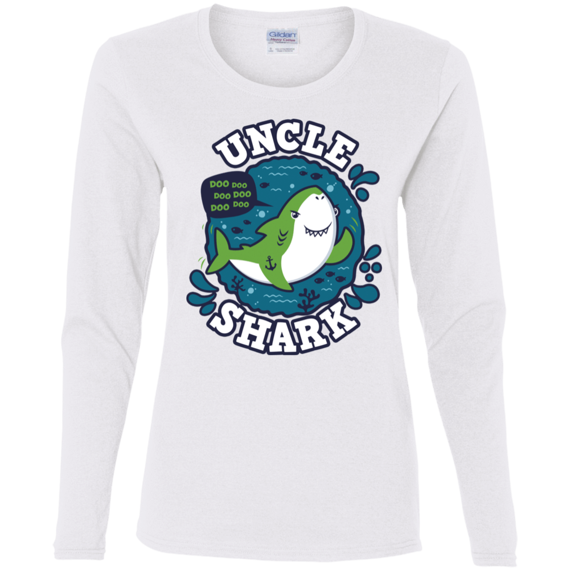 T-Shirts White / S Shark Family trazo - Uncle Women's Long Sleeve T-Shirt