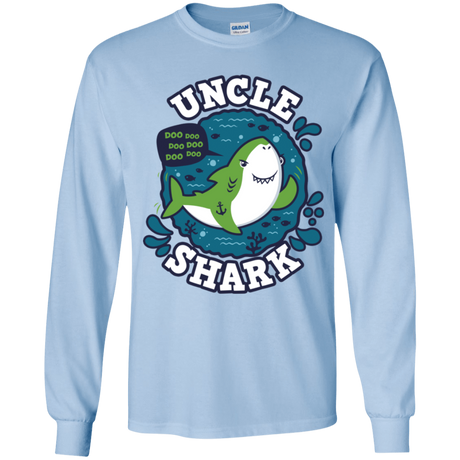 T-Shirts Light Blue / YS Shark Family trazo - Uncle Youth Long Sleeve T-Shirt