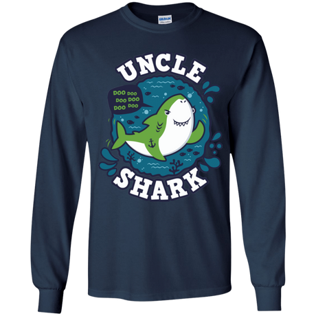 T-Shirts Navy / YS Shark Family trazo - Uncle Youth Long Sleeve T-Shirt