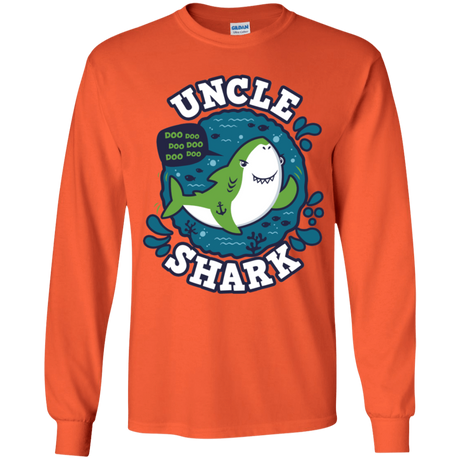 T-Shirts Orange / YS Shark Family trazo - Uncle Youth Long Sleeve T-Shirt