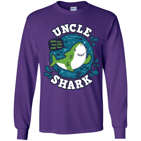 T-Shirts Purple / YS Shark Family trazo - Uncle Youth Long Sleeve T-Shirt