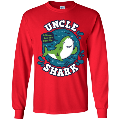 T-Shirts Red / YS Shark Family trazo - Uncle Youth Long Sleeve T-Shirt