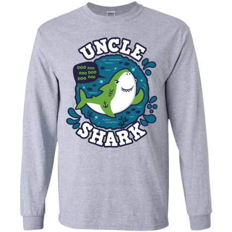T-Shirts Sport Grey / YS Shark Family trazo - Uncle Youth Long Sleeve T-Shirt