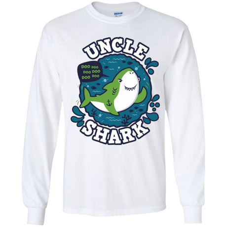 T-Shirts White / YS Shark Family trazo - Uncle Youth Long Sleeve T-Shirt