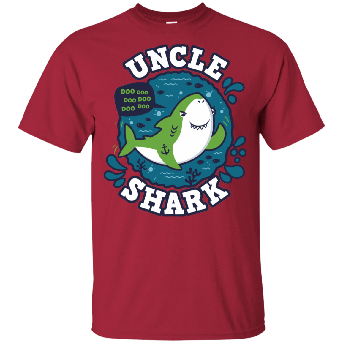 T-Shirts Cardinal / YXS Shark Family trazo - Uncle Youth T-Shirt