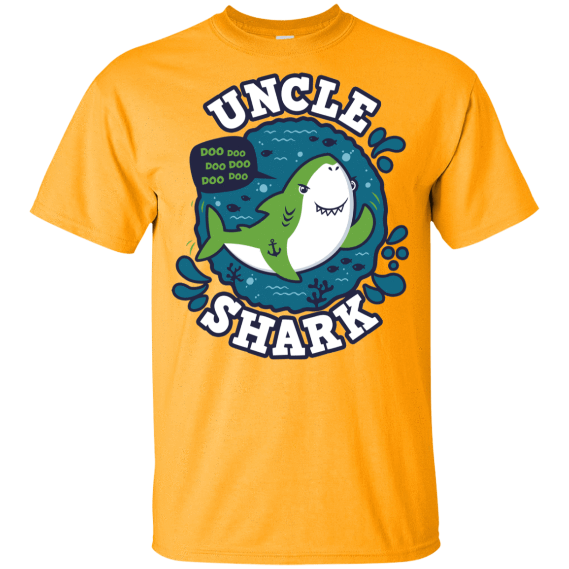 T-Shirts Gold / YXS Shark Family trazo - Uncle Youth T-Shirt