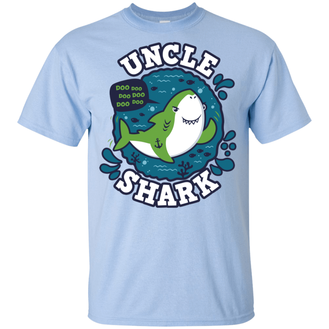 T-Shirts Light Blue / YXS Shark Family trazo - Uncle Youth T-Shirt