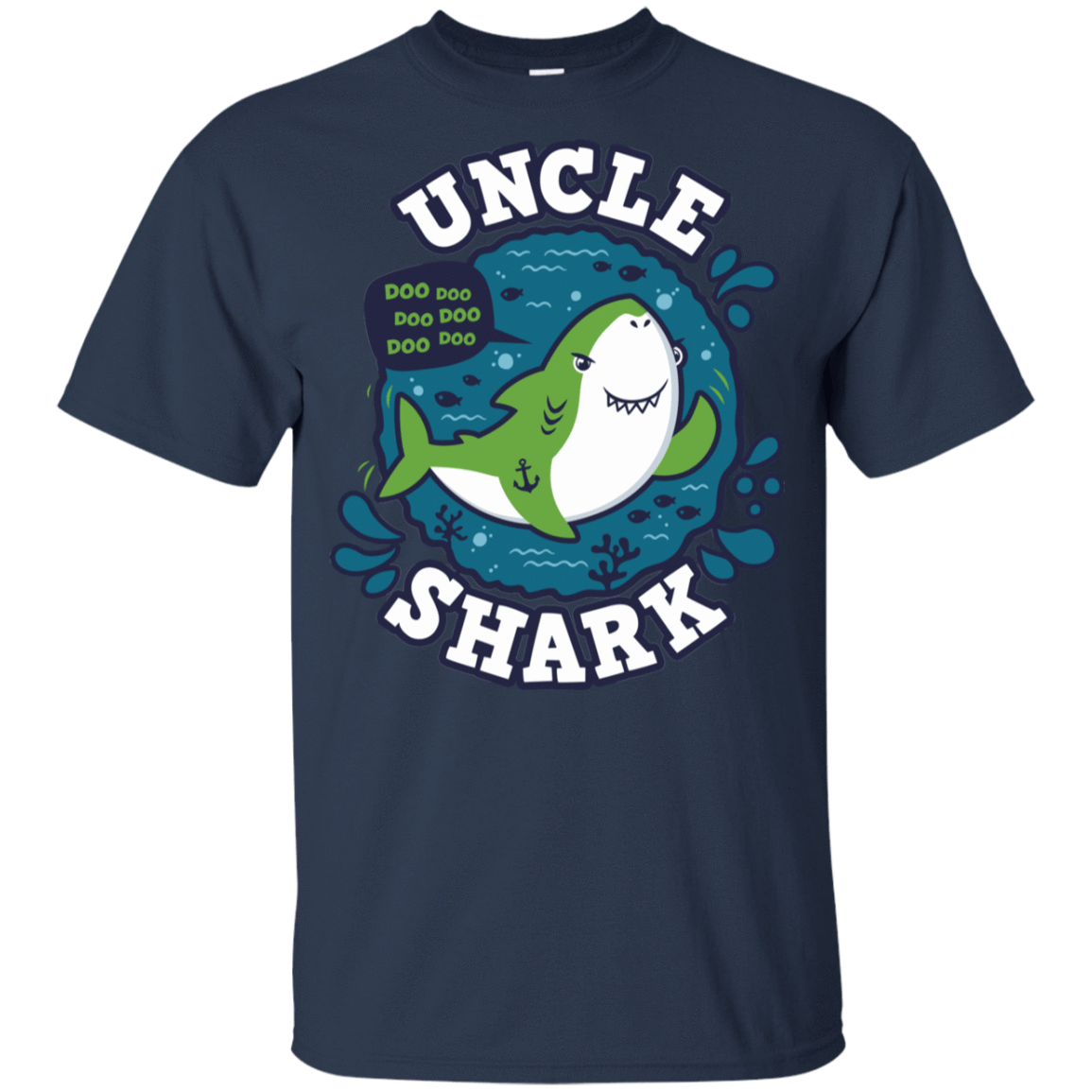 T-Shirts Navy / YXS Shark Family trazo - Uncle Youth T-Shirt